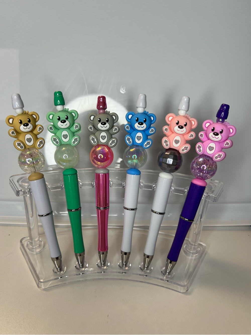 Set of 6 Handmade Bear Pens